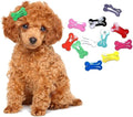 10Pcs Dog Hair Clips with Bows, 1 Inch Mini Bone Barrettes, Pet Grooming Accessories for Small Dogs and Cats