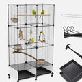 Lightweight Bird Cage with Removable Tray and Adjustable Perch – Portable Small Animal Cage with Single Lockable Door, Easy to Clean & Move for Parrots, Parakeets, Cockatiels, and Finches-L