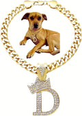 Initial Letter Cuban Chain Dog Chain Pet Chain Pet, Cat, Puppy Necklace (D, 10")