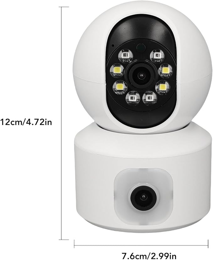VBESTLIFE Home Security Camera, 1080P HD Dog Camera for Indoor, Dual Lens View, 360° PTZ, Night Vision, AI Motion Detection for Baby and Pet Monitor