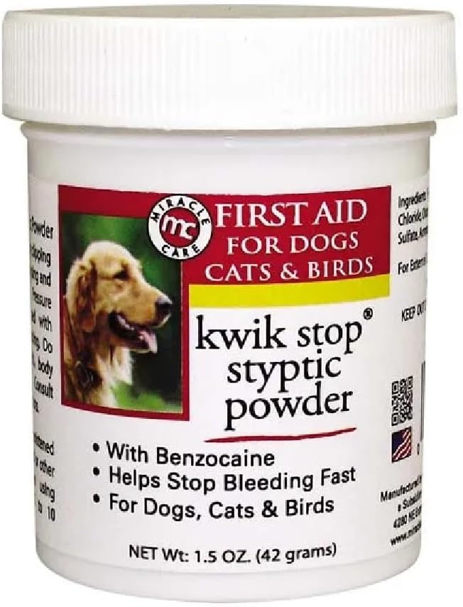Styptic Kwik Stop Dog Cat Bird Ferret Helps Stop Bleeding Fast Powder Gel Pads or Swabs (Groomer's Kit)