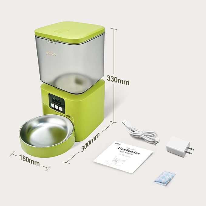 Plike Automatic Pet Feeder with Camera & App Control - Dual-Band WiFi (2.4G & 5G), 2-Way Audio, Night Vision, Anti-Clog Design, 4L Food Dispenser with Stainless Steel Bowl for Cats and Dogs