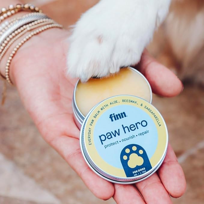 Finn Paw Hero Natural Dog Paw Balm | Winter Paw Protection from Snow, Salt & Ice | Moisturize & Repair | Lick-Safe - 1.75 oz