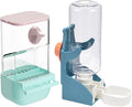 No Mess Bird Feeder Water Dispenser Set, Automatic Transparent Parrot Feeder Acrylic Parrot Food Container Drinker Cage Accessories for Small Birds Canary Parakeet Finch (Blue+Blue, 1)