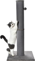 Cat Craft Cat Scratching Post Carpet Scratching Post 41" for Indoor Cats, Tall Cat Scratch Post, Carpet Cat Scratcher with Replaceable Toys, Sturdy Base, Large, Gray