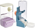 No Mess Bird Feeder Water Dispenser Set, Automatic Transparent Parrot Feeder Acrylic Parrot Food Container Drinker Cage Accessories for Small Birds Canary Parakeet Finch (Purple + Blue, 1)