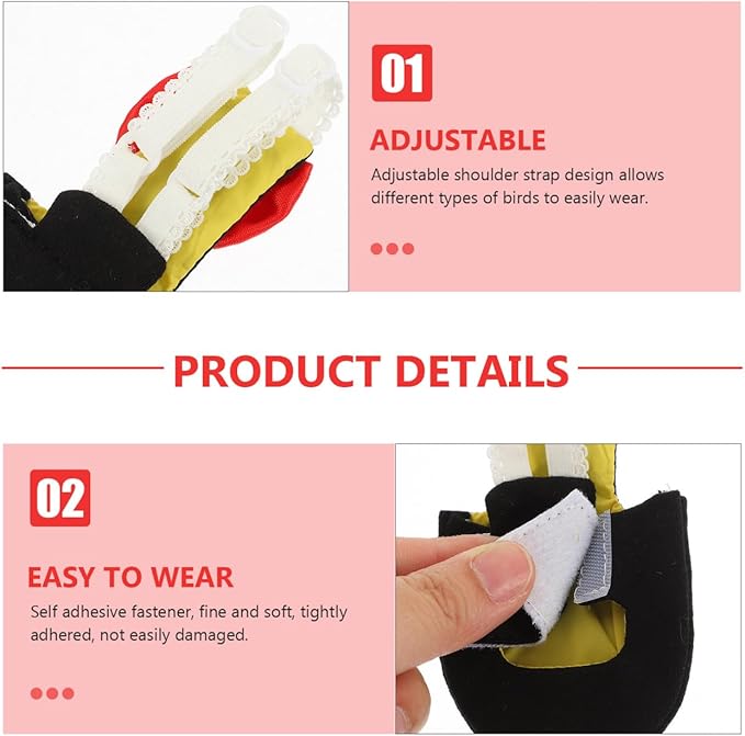 POPETPOP Flying Bird Harness Clothes - Reusable Nappies, Parrot Flight Suit, Washable Diaper, Cotton Pet Xuan Feng