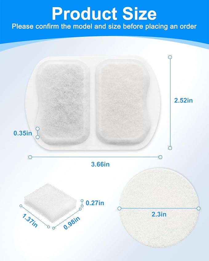 Dog Water Filter Replacement, 10 Set Dog Water Bowl Filters, Pet Water Filter Compatible with oneisall 7L/230oz/1.8G Stainless Steel Dog Water Fountain