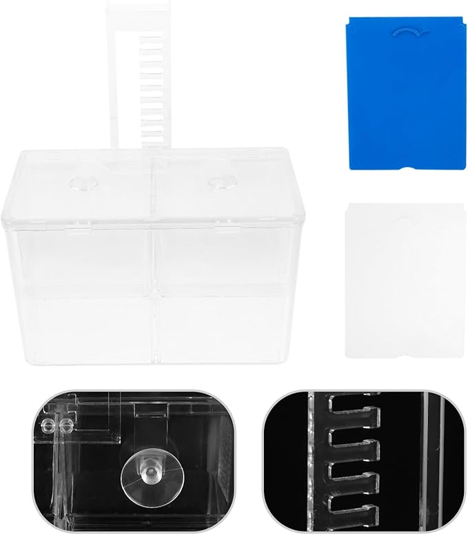Luxshiny Aquarium Fish Breeding Box Hanging Hatchery Incubator Isolation Tank with Hooks for Guppy Fry Separation and Tropical Fish Nursery
