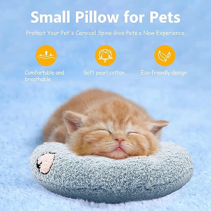 Calming Pillow for Dogs, Soft Dog Bed Pillows Pet Neck Pillow, Dog Calming Pillows for Small Dogs Ultra Soft Fluffy Pet Calming Toy Half Donut Cuddler (D)