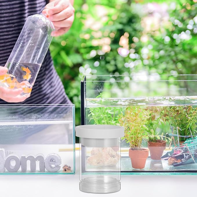 Milisten Fish Breeding Box Floating Incubator Tank Divider with Isolation Net Small White Aquarium Breeder for Guppy and Small Fish Hatchery