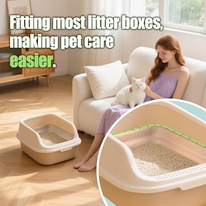 Disposable Litter Boxes for Cats Large: 8-Pack Leak-Proof Sustainable for Indoor/Travel Use Standalone or as Liner17.5'' x 13.5''