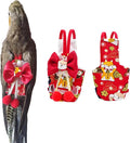 Bird Flight Suits Diapers, Parrot Flight Suits Diapers for Monk Parakeets, Cockatiels Flight Suits, Parrot Clothes, Bird Training Nappy Suit Liners Clothes (L, Red-D)