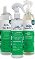 Pet Life Unlimited Natural Flea & Tick 3-Step Kit for Dogs, Plant-Based Prevention and Treatment, Includes Dog Spray, Home Spray & Shampoo, Kill & Repel Fleas, Ticks & Eggs, Soothes Skin