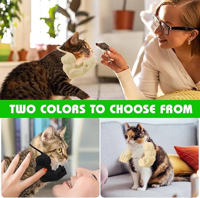 Creative Cat Muscle Arms,Halloween Cat Costume Accessory,3D Printed Cat's Neck Arms with Muscle,Funny Muscle Arms for Cats,Pet Costume for Kitten Birthday Party Supplies (Apricot)
