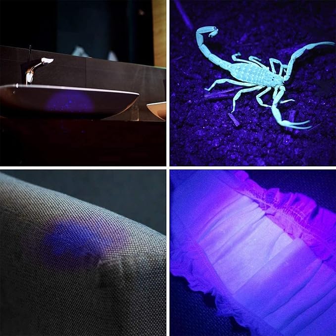 ANGGREK Flashlight Black Light, Multipurpose Aluminum Alloy Black Light Flashlight for Pet Urine Detection