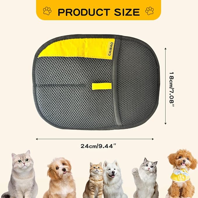 Electrostatic Pet Hair Removal Gloves: Quick Wiping - Reusable & Washable for Sofa Clothing Pet Beds Effortless Cats & Dogs Hair Remover for Busy Pet Owners (2pcs-Black)