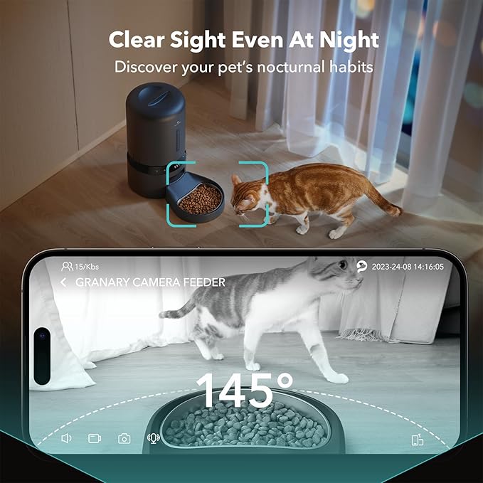 PETLIBRO Automatic Cat Feeder with Camera, 1080P HD Video with Night Vision, 5G WiFi Pet Feeder - 2-Way Audio, Low Food & Blockage Sensor, Motion & Sound Alerts (Pack of 4)