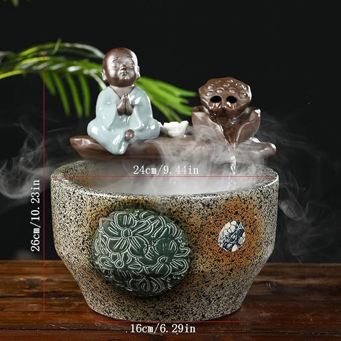 Aquarium Aquarium Ceramic Fish Tank Home Living Room Circulation Flow Water Fish Tank Feng Shui Lucky Ornament Balcony Goldfish Bowl Fish Tank Fish Tank Decorations (Color : B)