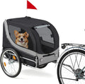 Foldable Pet Bike Trailer for Dogs up to 88 lbs – Universal Hitch Bicycle Carrier with Shock‑Absorbing Tires, Mesh Ventilation & Quick‑Release Wheels (55″/57″)
