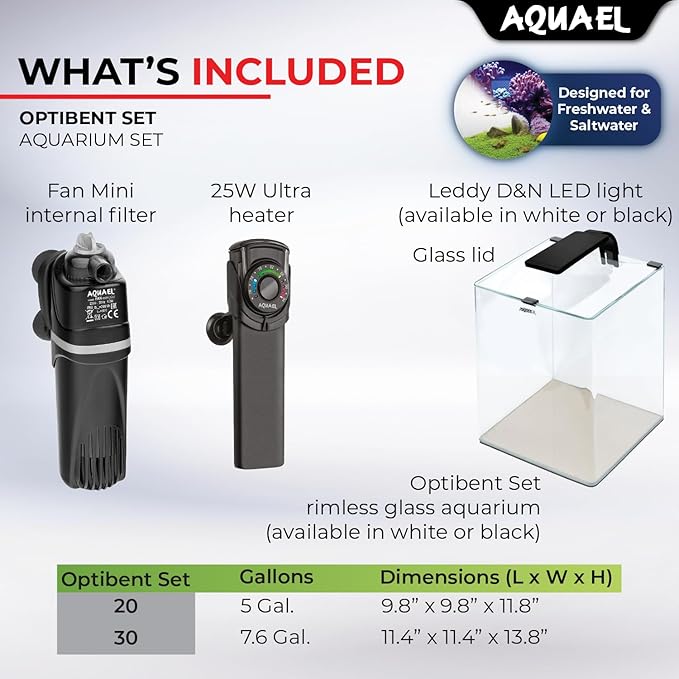 Aquael OptiBent Set (Black, 30L / 7.6 US Gal.)
