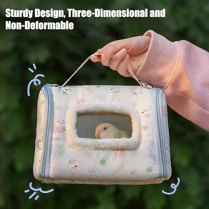 Travel Bird Carrier, Window Parrot Box, Portable Transport Case with Breathable Feature, Lightweight Bird Cage for Small Birds, Pet Carrier with Easy Carry Design for Outdoor Adventures