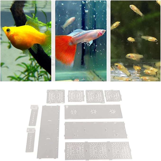 Acrylic Transparent Fish Tank Breeding Isolation Box, Aquarium Hatchery Incubator Holder with Adjustable Height and Dual Fixation for Freshwater Saltwater Tanks (30CM*10CM*10CM)