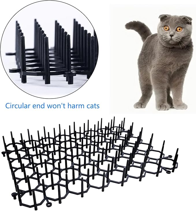 Cat Dog Deterrent Scat Mat for Cats Dogs with Spikes, Repellent Indoor Furniture, Outdoor Garden Fence Animal Barrier Set (12)