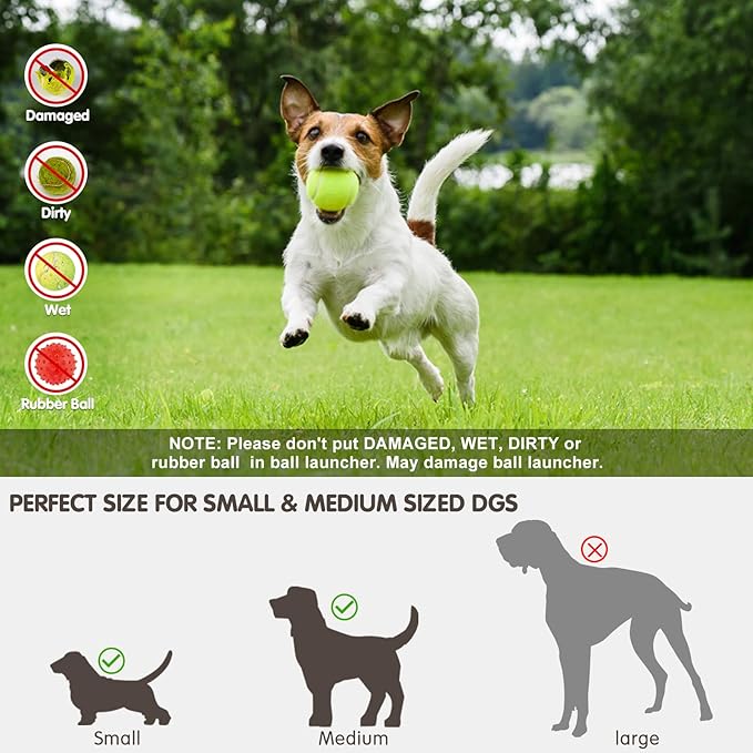 Automatic Dog Ball Launcher – Interactive Dog Toy for Small & Medium Dogs | Include 6 Balls, USB Charging Cable & Adjustable Distance |Hands-Free Fetch Machine for Indoor & Outdoor Play(Green)