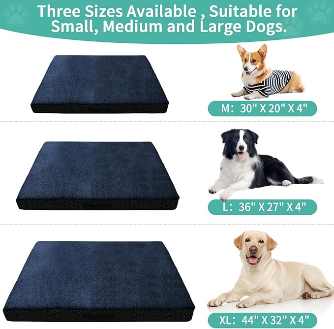 COSHNIBI Dog Bed Covers Replacement Washable,Waterproof Bed Covers Soft Plush Replacement with Zipper & Removable for Dog/Cat 30''Lx20''Wx4''H-Navy Blue