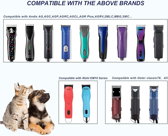 3PACK Dog Grooming Clipper Replacement Blades Compatible with Andis Pet Clipper/Oster A5/Wahl KM Series Dog Clipper,Ceramic Blade & Stainless Steel Blade (10#+30#+40#)