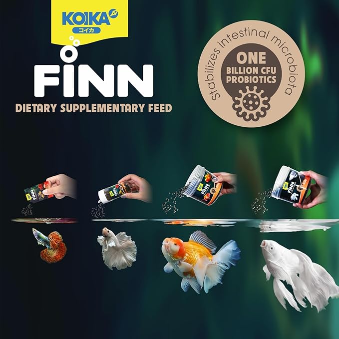KOIKA FINN Probiotic Fish Food Pellets for Ornamental Fish, 43% Protein with Bacillus Probiotics, Supports Digestion and Immune Health for Daily Feeding (250g, Goldfish - 4.0mm Pellets)
