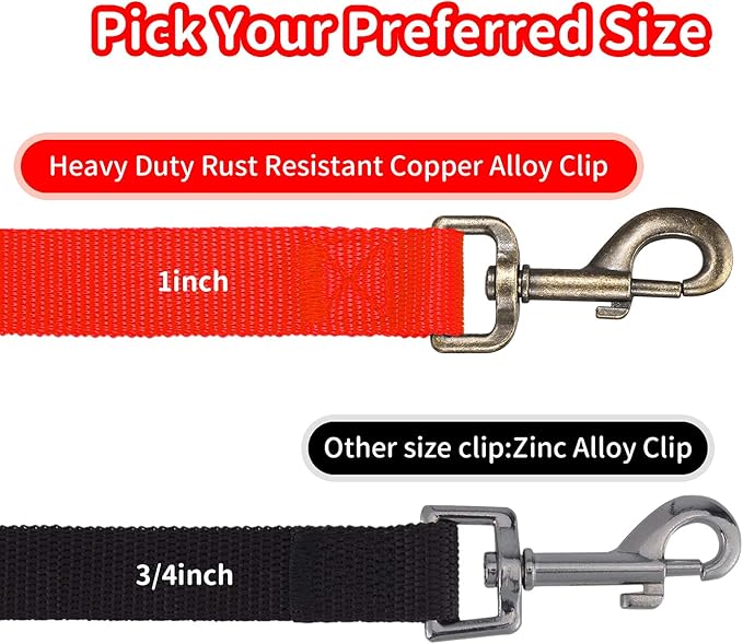 HIKISS Long Dog Leash Obedience Recall Training Agility Lead with Thickening Material for Large Dog - 15ft 20ft 30ft 50ft 100ft Training Leash(Red 50ft)