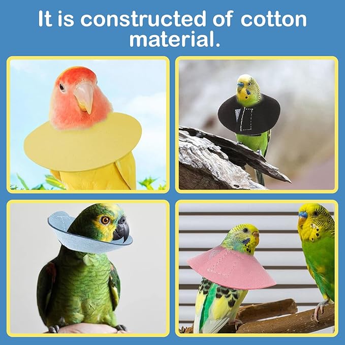 4Pack Bird Cone Collar, Anti-Grab Feather Plucking Wound Healing Safety Elizabethan Collar, Protective Recovery Cones for Budgerigar Cockatiel Lovebirds Cockatoo Parrots (S)