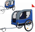 Large Dog Trailer for Bike, Folding Bike Trailer for Dogs with 18.9" Wheels, 120LB Capacity All-Terrain Pet Carrier, Universal Bicycle Coupler