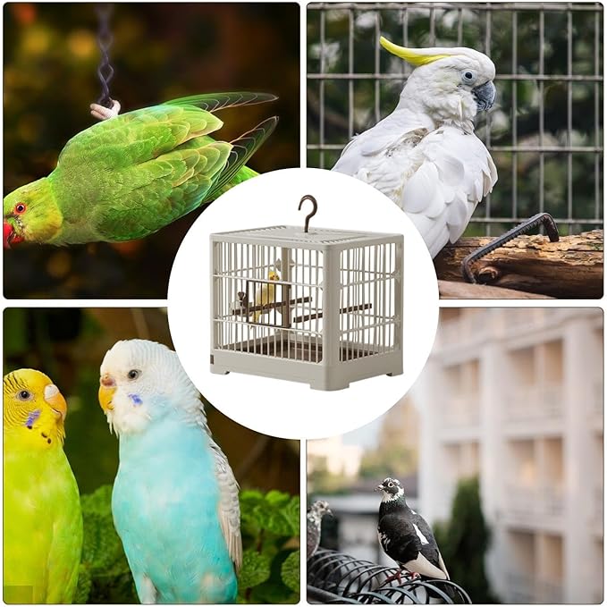 Small Bird Travel Cage - Long Lasting Bird Container, Soft-Sided Carrier | 11.81x9.06x10.24 Inches Lightweight Perch Included, Easy Handle Grip for Parakeets, Finches, Birds, Vet Visits, Air Travel