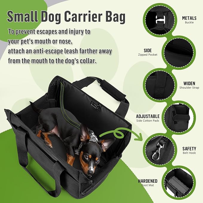 Dog Carrying Bag, Dog Purse Carrier for Small Dogs Sling Tote, Expandable Soft Pet Dog Carrier Bag for Under 15LB Cat Puppy, Dog Purses for Women Traveling or Gifts for Friends