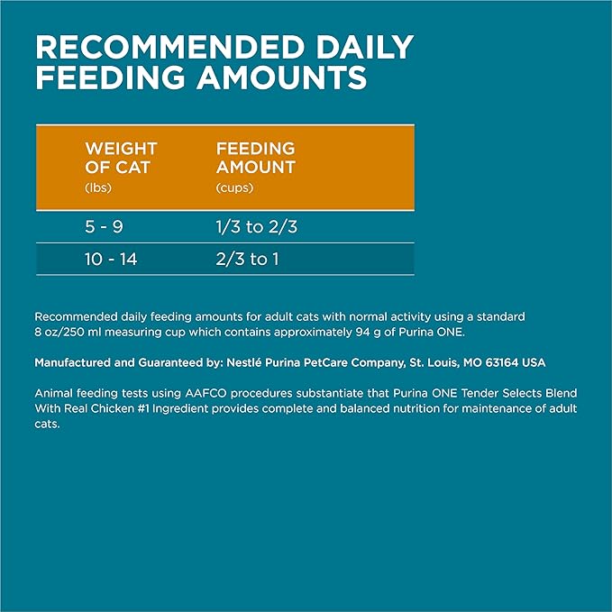 Purina ONE Natural Dry Cat Food, Tender Selects Blend With Real Chicken - 16 Lb. Bag