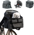 Qivine Dog Bike Basket,Dog Carrier for Bicycle Foldable Bike Pet Carrier with Handlebar Adapter Bicycle Carrier Backpacks for Small Medium Cats,Dogs