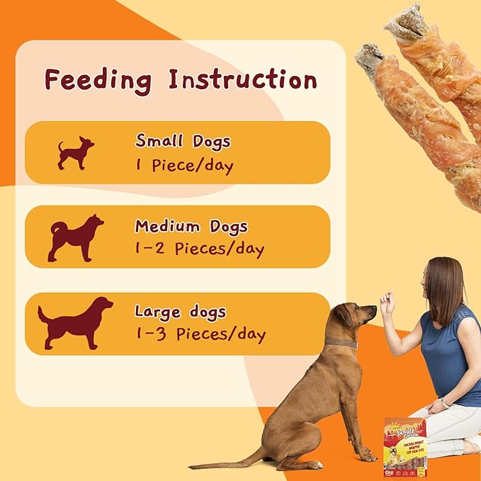 Jungle Calling Dog Treats, High Protein Dog Chewy Treats Health Teeth and Coat, Chicken Wrapped Cod Skin Sticks, Rawhide-Free Cod Fish Skin Snacks for Dogs, 10.6 oz (Pack of 2)