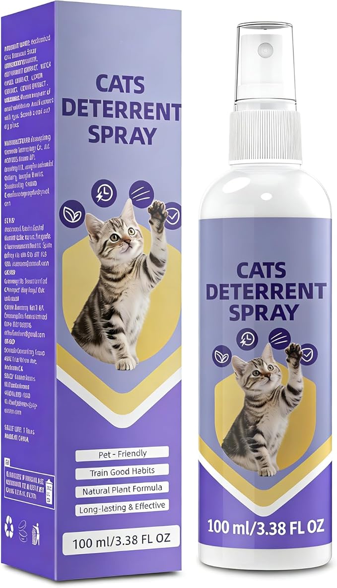 Cat Repellent Spray - Natural Indoor & Outdoor Training Aid to Stop Scratching & Unwanted Marking