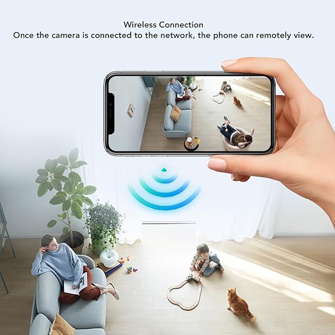 VBESTLIFE Home Security Camera, 1080P HD Dog Camera for Indoor, Dual Lens View, 360° PTZ, Night Vision, AI Motion Detection for Baby and Pet Monitor