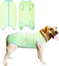 Dog’s Recovery Suit Post Surgery Shirt for Female Male Dog, E-Collar Alternative Wound Protective Clothes (Green stripe-4xl)