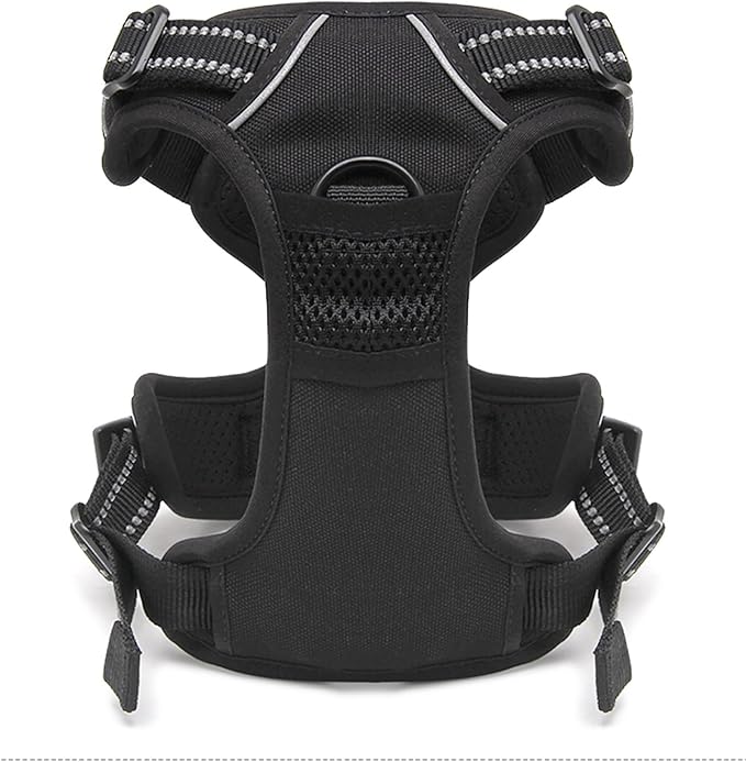 TRUE LOVE Adjustable No-Pull Dog Harness Reflective Pup Vest Harnesses Comfortable Control Brilliant Colors TLH5651(Black,XS)