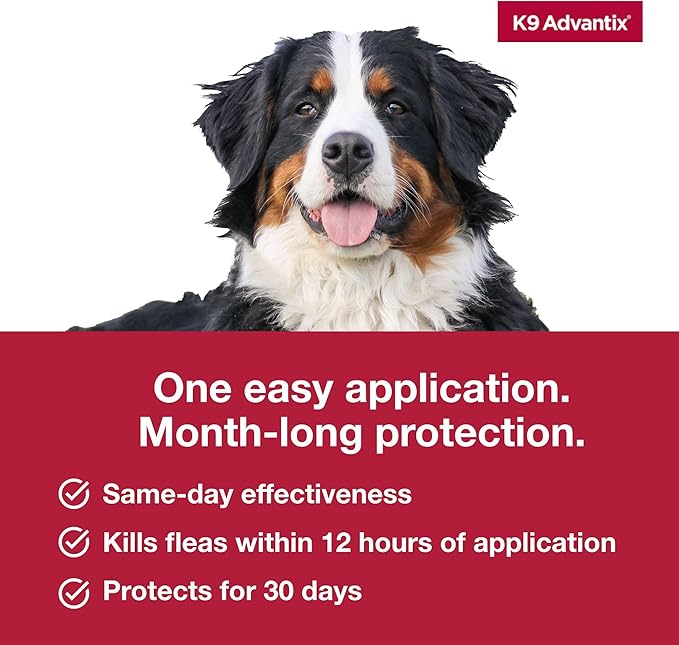 K9 Advantix Flea, Tick & Mosquito Prevention for Dogs Over 55 lbs. | Flea Drops for Extra Large Dogs | Apply Monthly | 6 Treatments (Pack of 3)