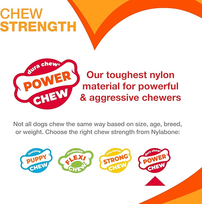Nylabone Textured Knuckle Bone Power Chew Toy for Dogs, Durable & Tough Dog Toys for Aggressive Chewers, Bacon Flavor, X-Large - 50+ lbs, 1 Count