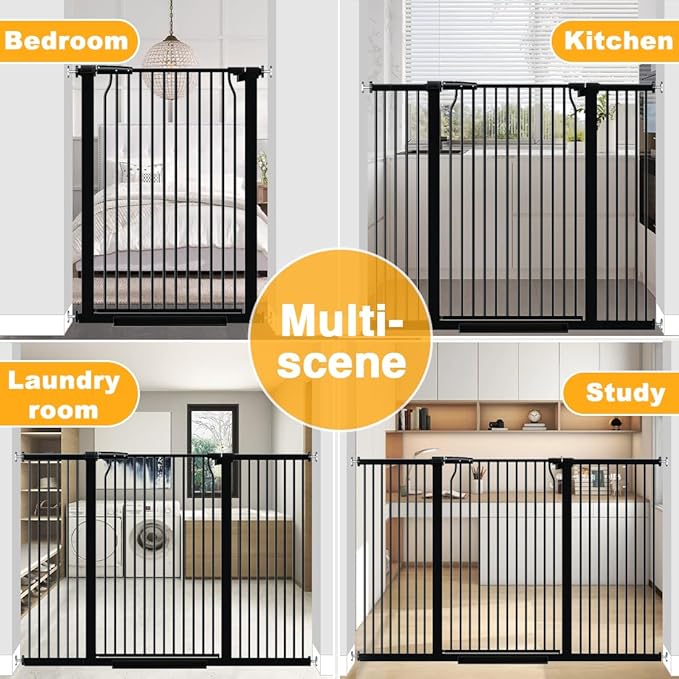 40.5" Tall Baby Gate 40.9-54.7" Wide No Drilling Tall Pet Gate Cat Gate Extra Wide Baby Gate Safety,Extra Narrow Auto-Close for Indoor Stairs, Doorways, and Kitchen