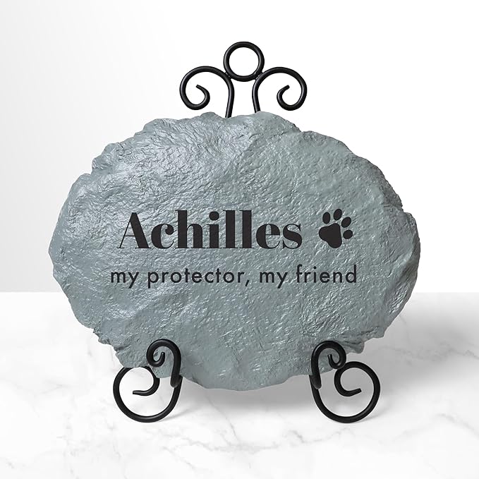 Let's Make Memories Personalized Dog or Cat Memorial Garden Stone - Forever Remembered - Serif Font