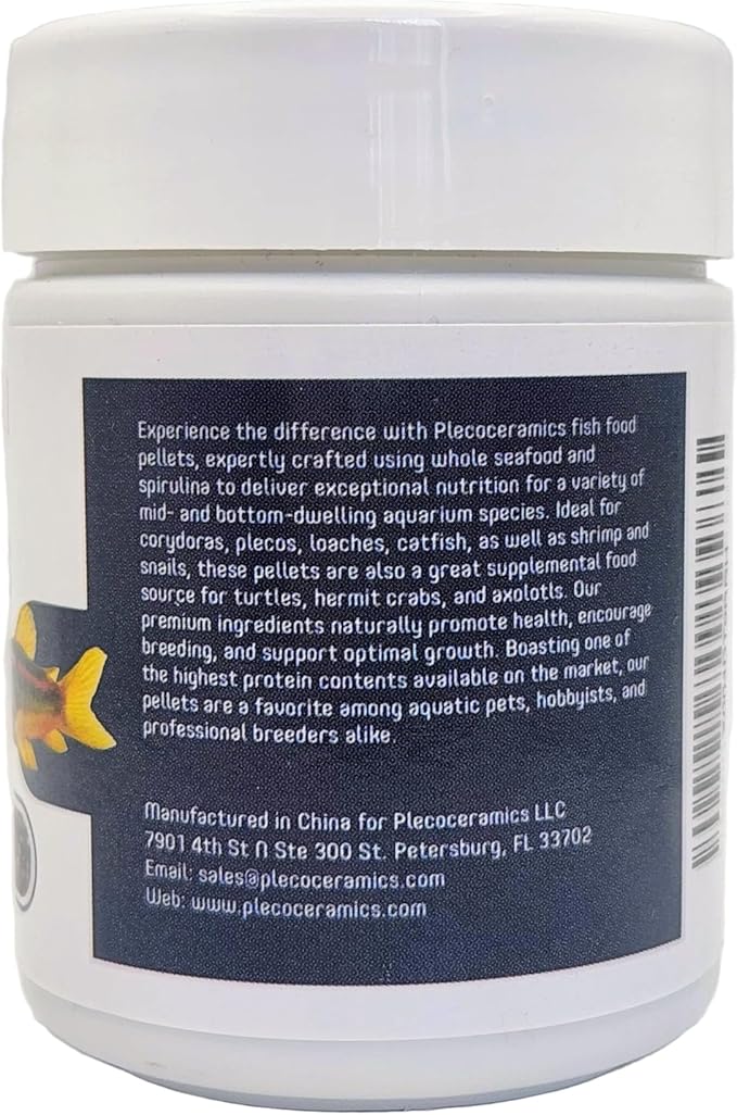 Bottom Feeder Pellets Sinking Food for Tropical Fish Plecos, Corys, Loaches, Food for Betta Tetras Shrimp Natural Color Enhancement (1.76 oz / 50g)