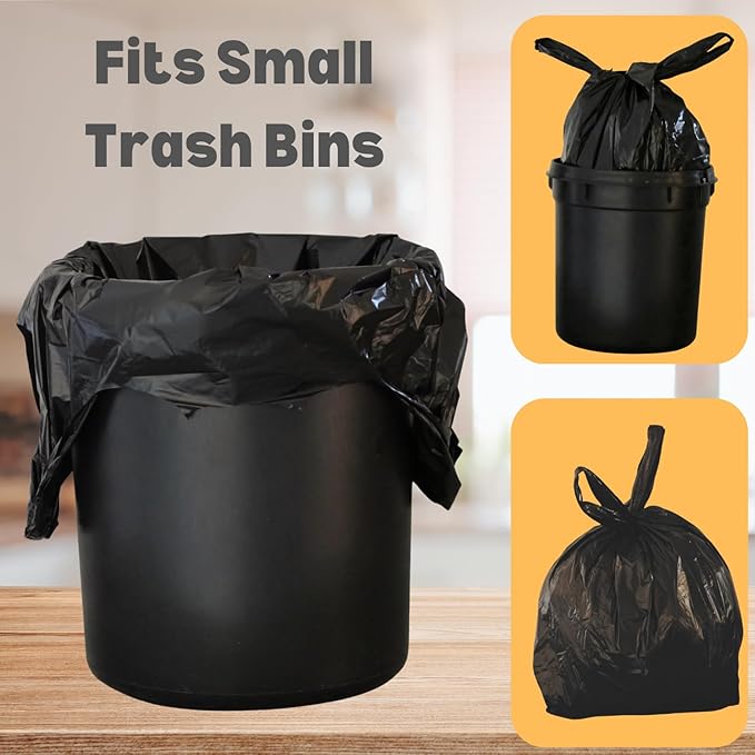 T-shirt Biodegradable Black Plastic Bag (600 ct.) Small Can Liners Thank You Grocery Shooping Size Doggy Poop Bags Compatible with Arm & Hammer Swivel Bin & Rake pooper scooper Multipurpose Bags